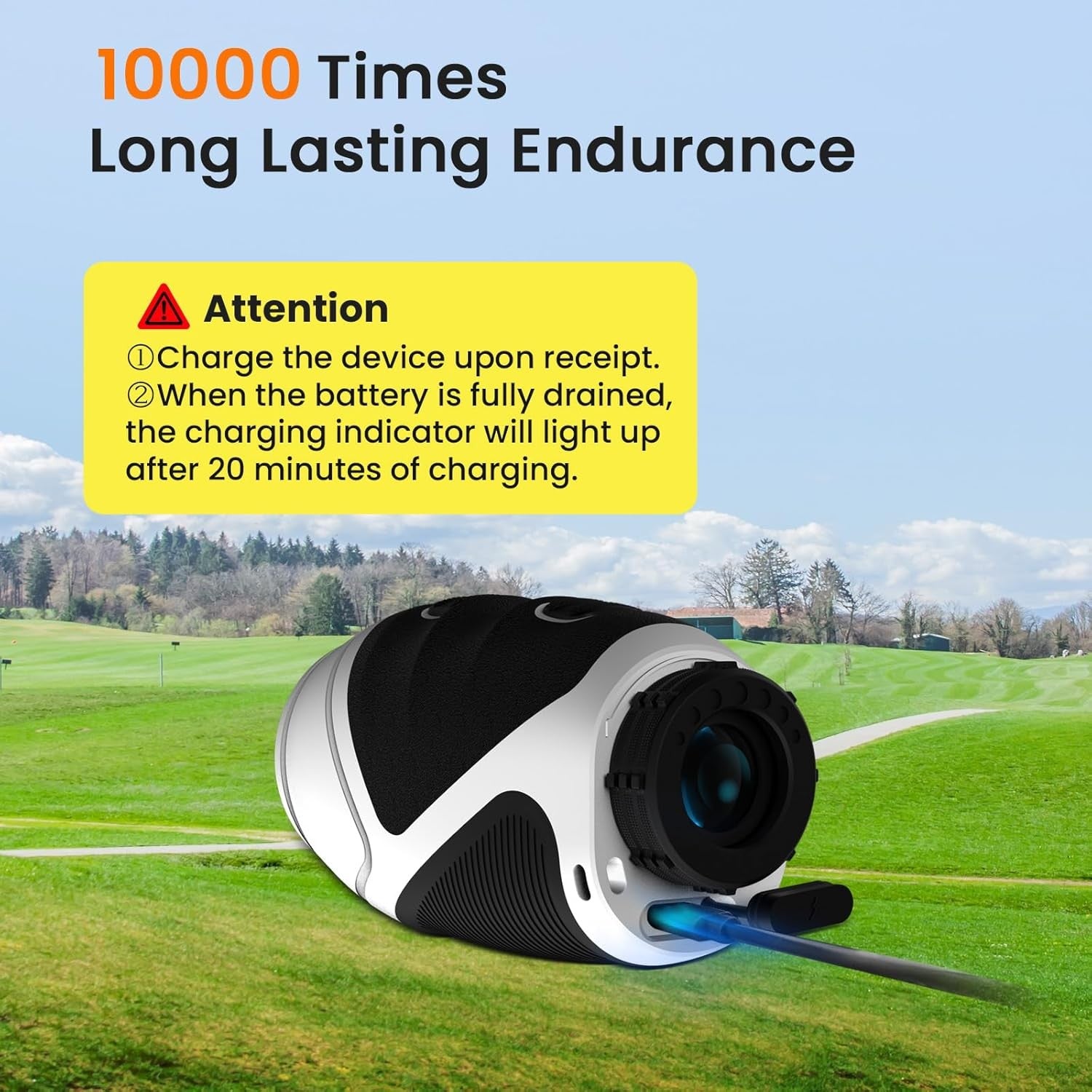 Golf Rangefinder 1200 Yards Slope Flag Lock Vibration HD LCD Rechargeable