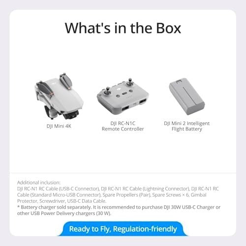 DJI Mini 4K Drone with UHD Camera, 3-Axis Gimbal, 10km Range, 31-Min Flight