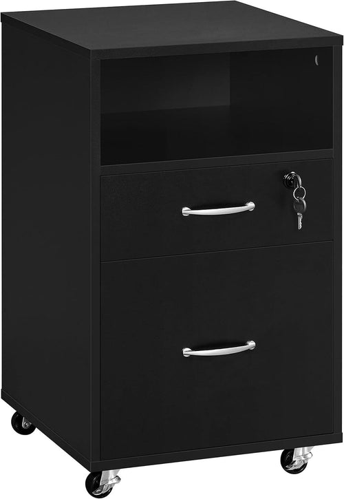Mobile Filing Cabinet 2 Drawer Printer Stand A4 Letter Under Desk