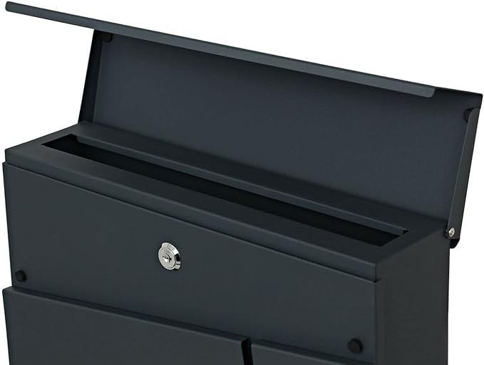 Lockable Wall Mounted Post Box with Flap | Secure Steel Mailbox | Easy Install