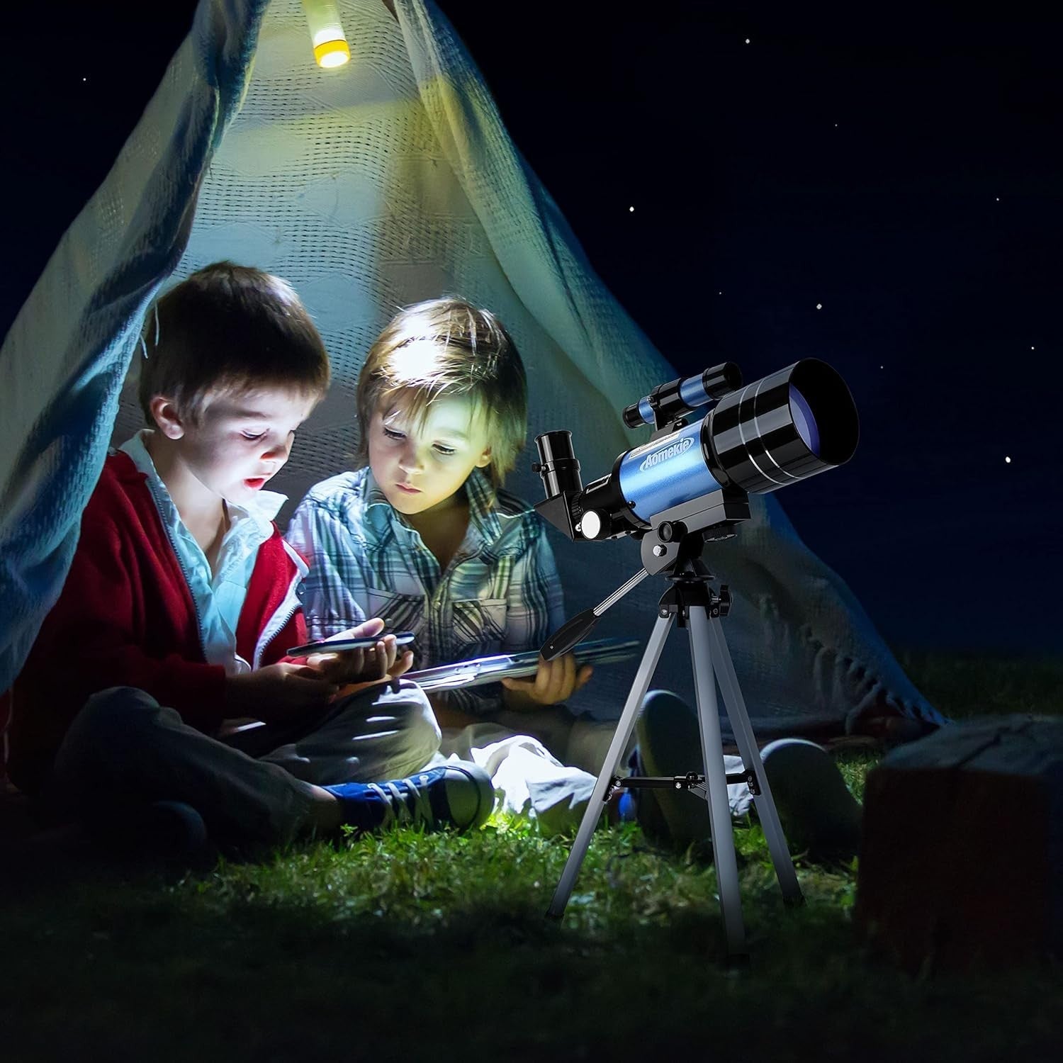 70mm Aperture 300mm Refractor Telescope for Kids & Adults with Tripod
