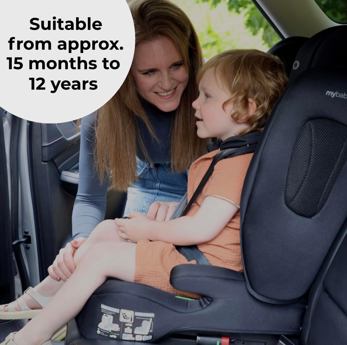 ISOFIX Toddler to Booster Car Seat i-Size Foldable Top Tether 15m–12Y