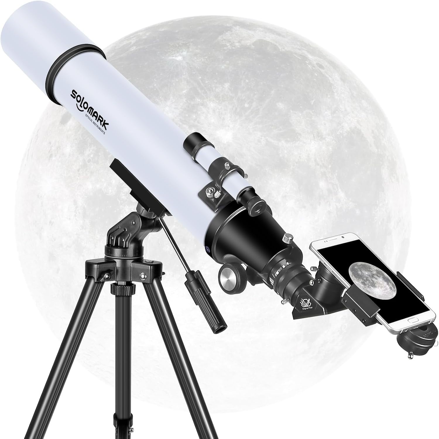 80mm Refractor Telescope 900mm for Adults & Beginners with Phone Adapter