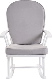 Compact Rocking Chair for Nursery Grey Armchair Solid Wood Easy Clean