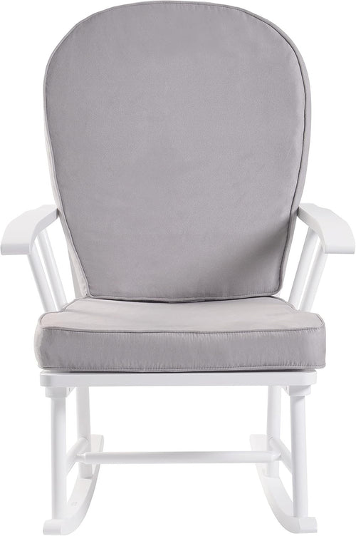 Compact Rocking Chair for Nursery Grey Armchair Solid Wood Easy Clean