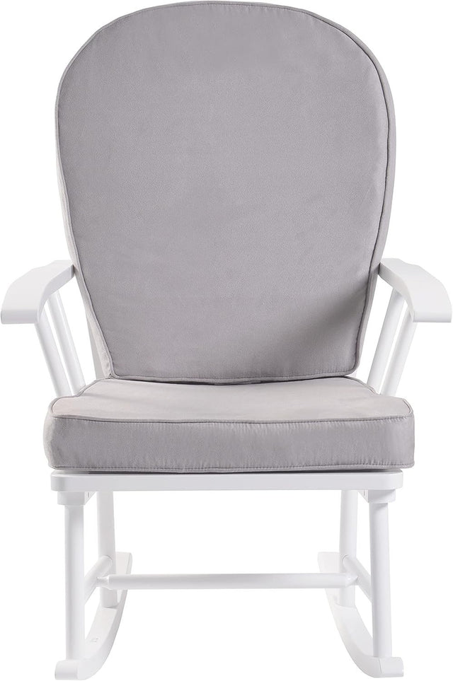 Compact Rocking Chair for Nursery Grey Armchair Solid Wood Easy Clean