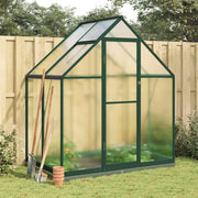 Aluminium Walk-In Greenhouse 169x114x202cm Green Polycarbonate with Base