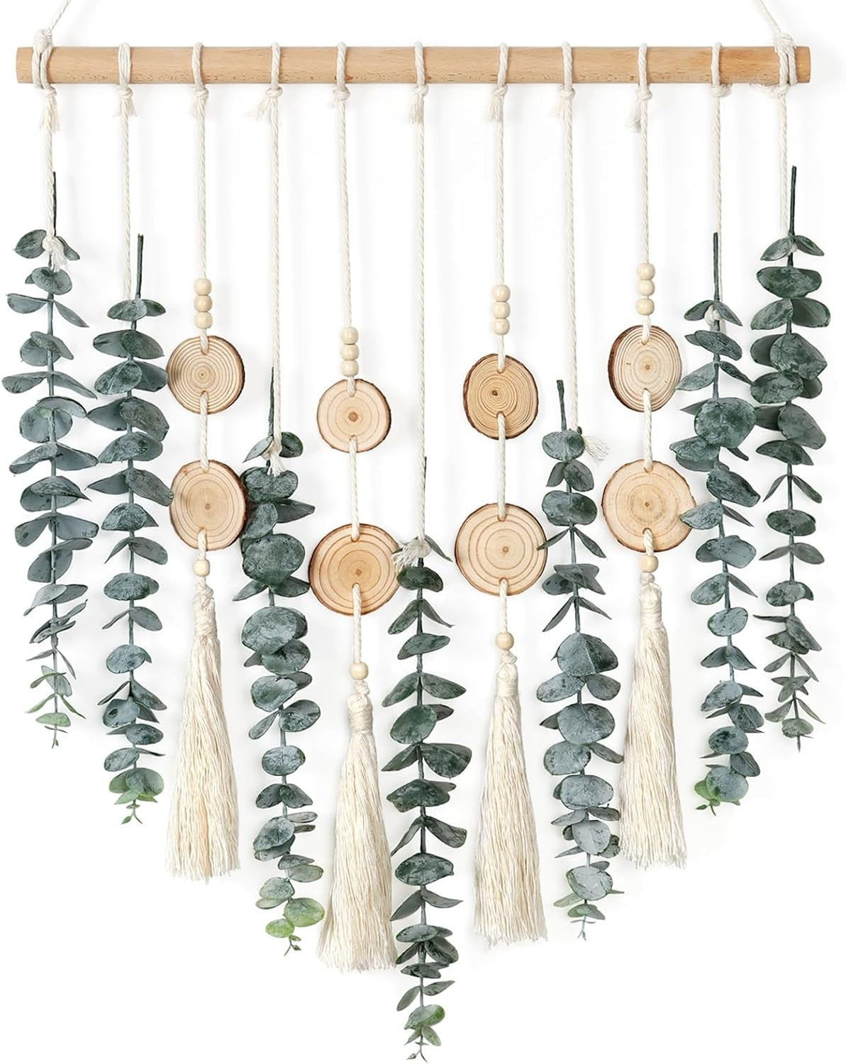 Artificial Eucalyptus Wall Hanging Boho Green-3 Home Decor