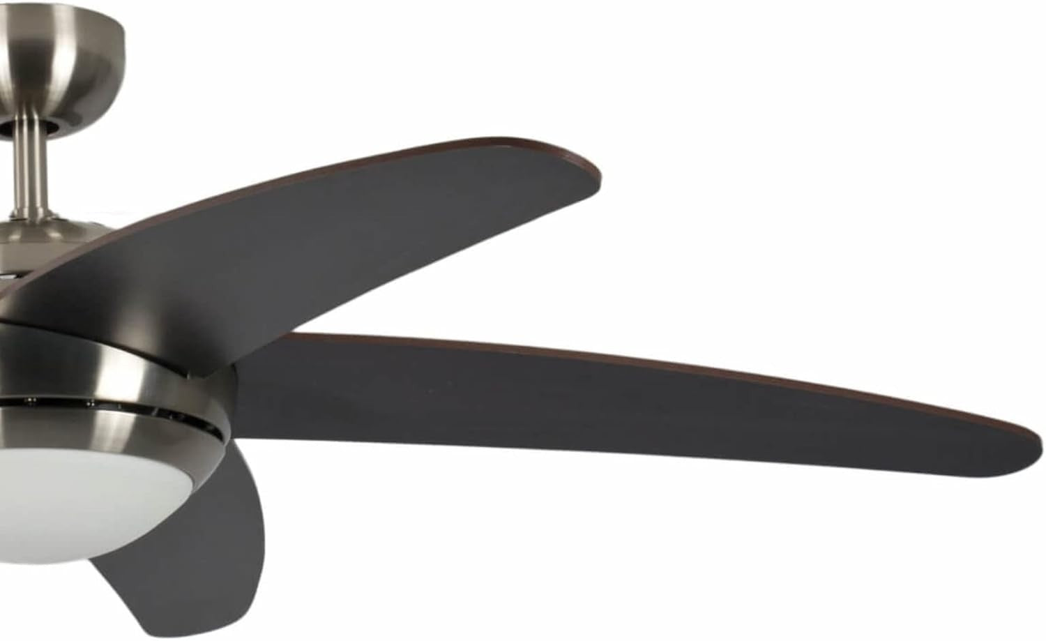 Pepeo Melton 52" Ceiling Fan with Light & Remote, Nickel, Brown Blades