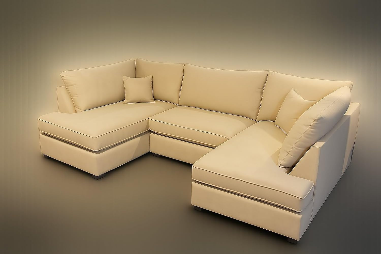 4PC U Shape Sofa with Footstool – Plush Sectional – 5/6 Seater Modular