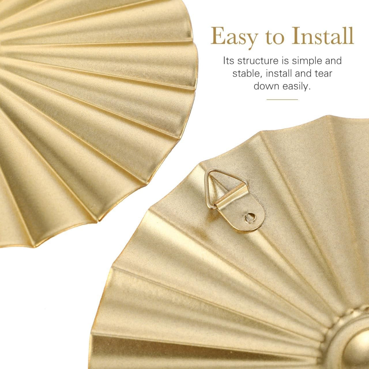 Gold Metal Wall Decor 8Pcs Modern Irregular Disc Art