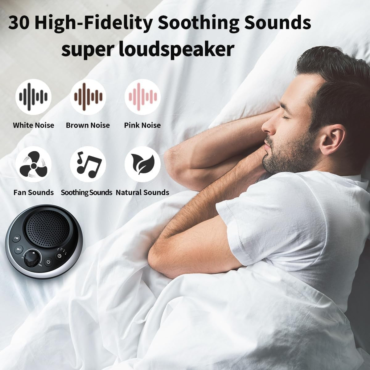 White Noise Sound Machine Brown Pink Noise Sleep Aid Baby Adult USB