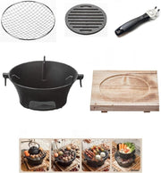 Cast Iron Charcoal Grill Portable Tabletop BBQ Hibachi Stove Camping Outdoor 11"