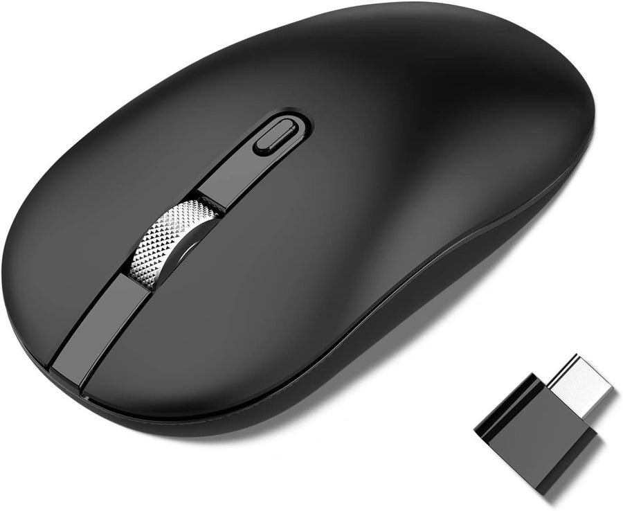 Slim Silent Wireless Mouse USB-C Cordless for Laptop MacBook