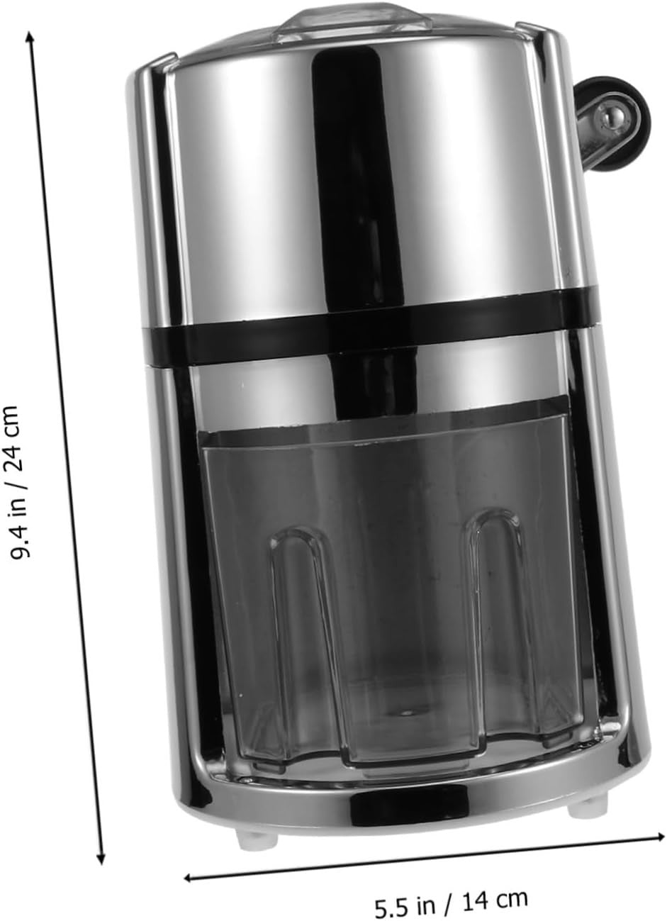 Manual Ice Crusher Hand Crank Stainless Steel Shaved Ice Maker Home Bar