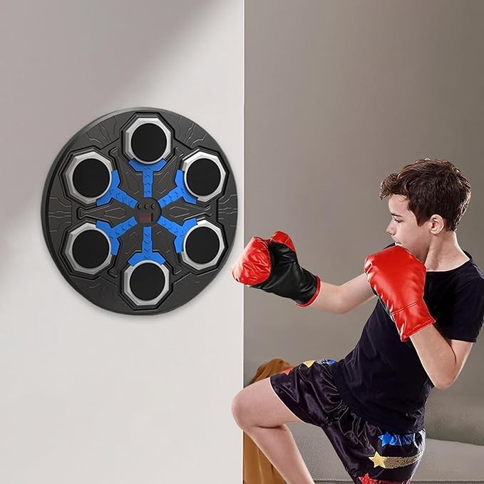 Music Boxing Machine Wall Mount LED Punch Trainer With Gloves Smart Target