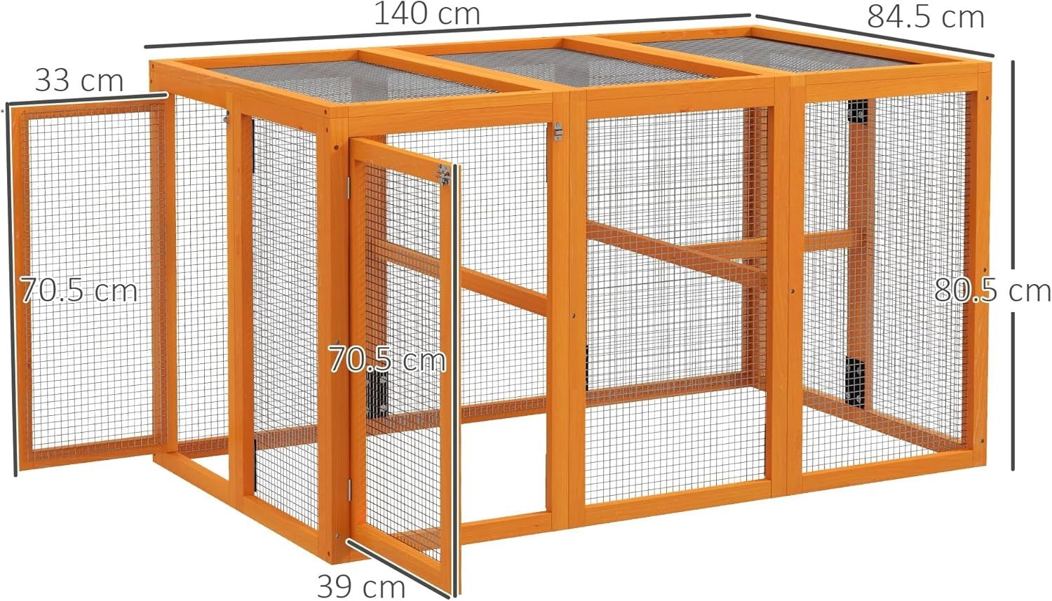 Wooden Chicken Coop Run 140cm Outdoor Hen House w Perches