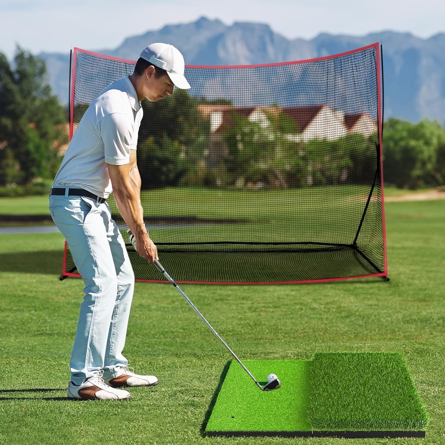 Large Golf Hitting Mat Non-Slip Practice Turf Indoor Outdoor Driving Pad