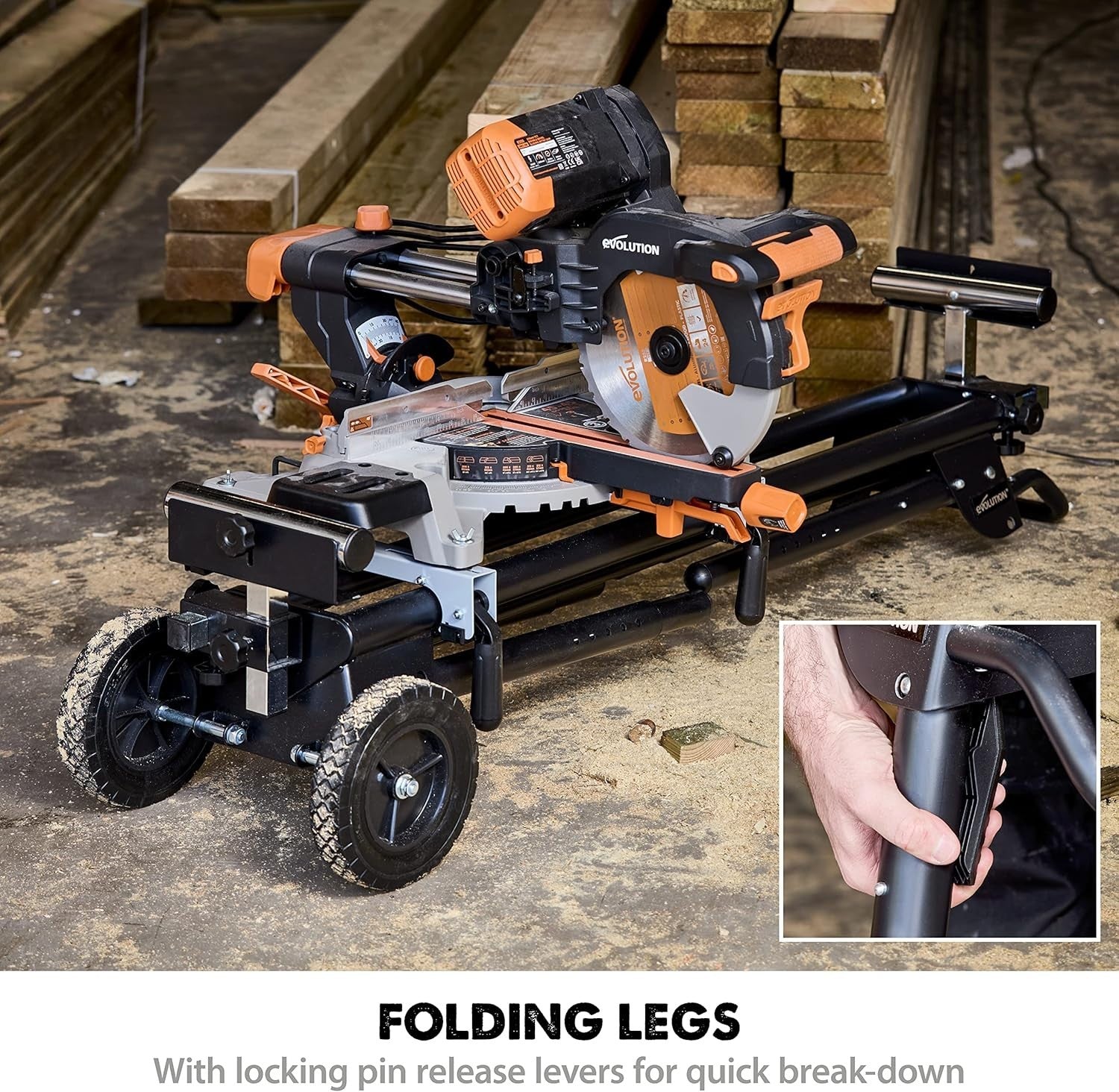 Folding Mitre Saw Stand Plus Extendable Arms 300kg Support Universal Fit