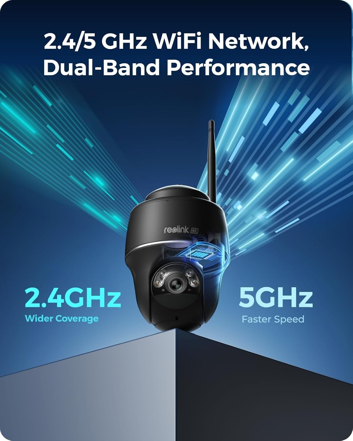4K Solar Security Camera Wireless PTZ Color Night Vision WiFi