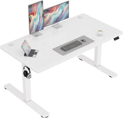 White Electric Standing Desk 120x60cm Adjustable Home Office Table