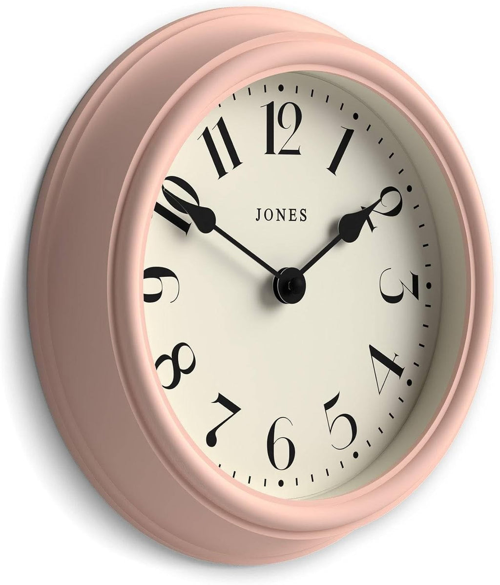 23cm Pink Wall Clock Modern Retro Design | Quiet Quartz Kitchen Bedroom Office