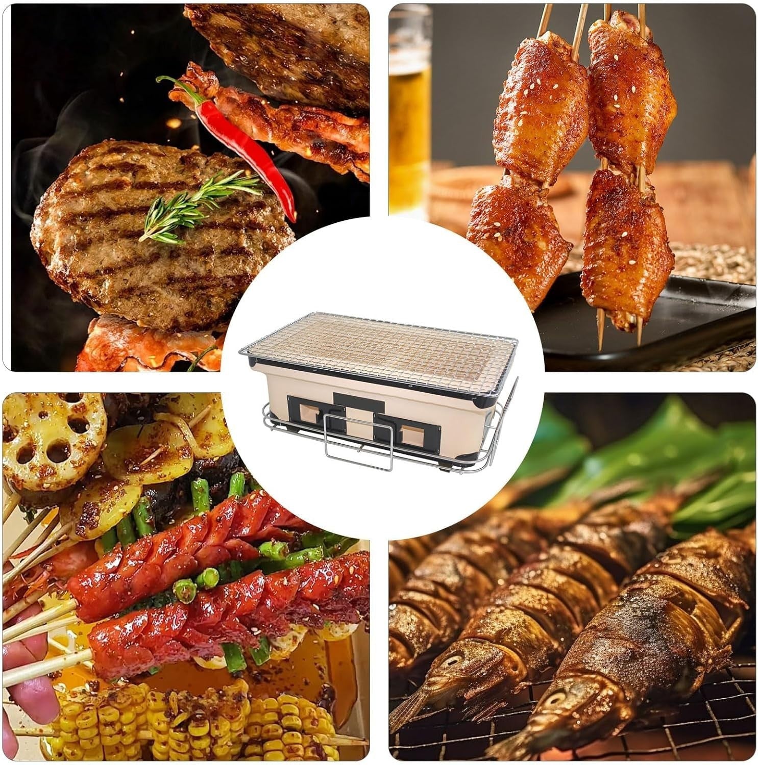 Clay Tabletop Charcoal BBQ Grill Portable Yakitori Japanese Style Stove