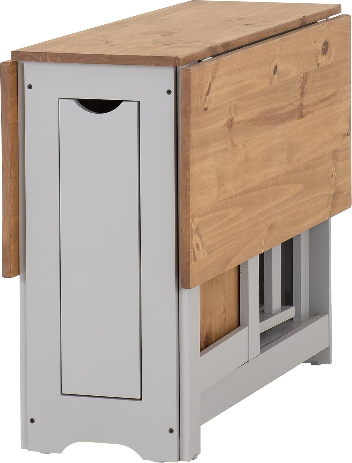 Extendable Butterfly Dining Table Set Grey Pine Compact Kitchen Furniture