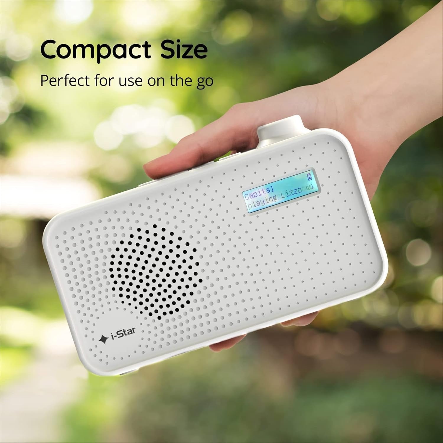 Portable DAB DAB+ FM Radio USB Rechargeable LCD Display White