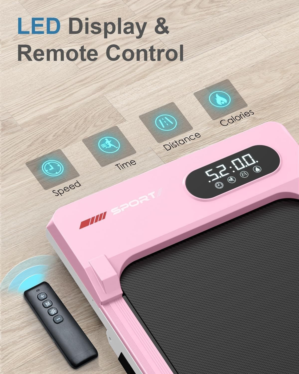 Portable Under Desk Treadmill with Incline, 8km/h Quiet Home Walking Pad
