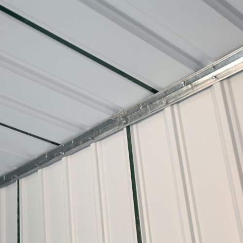 6x8 FT Garden Shed Steel Storage Box with Apex Roof & Double Sliding Doors