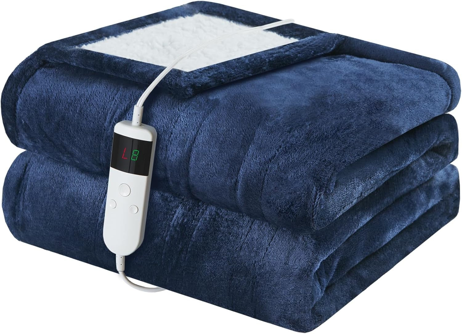 Electric Heated Blanket 130x160cm Sherpa Fleece 10 Heat Settings Timer
