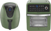 Sage Green Air Fryer Set 12L Digital Oven + 4.5L Basket Low Fat Cook