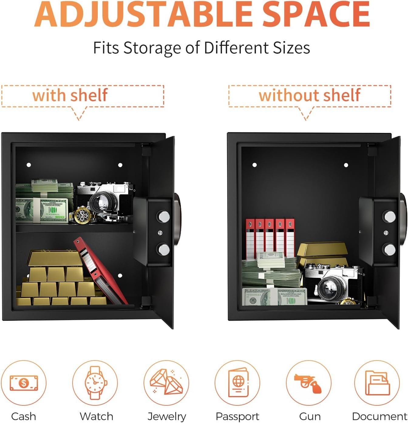 43L Digital Safe Box Fireproof Security Cabinet with Keypad Lock