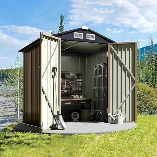 6x4FT Metal Garden Storage Shed Waterproof Outdoor Tool & Bike House