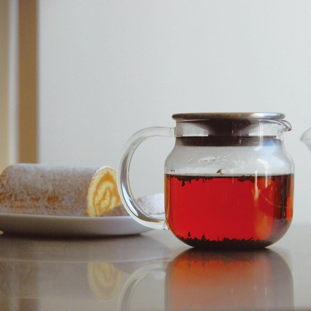 Glass Teapot 620ml with Stainless Steel Infuser One Touch Tea Brewer
