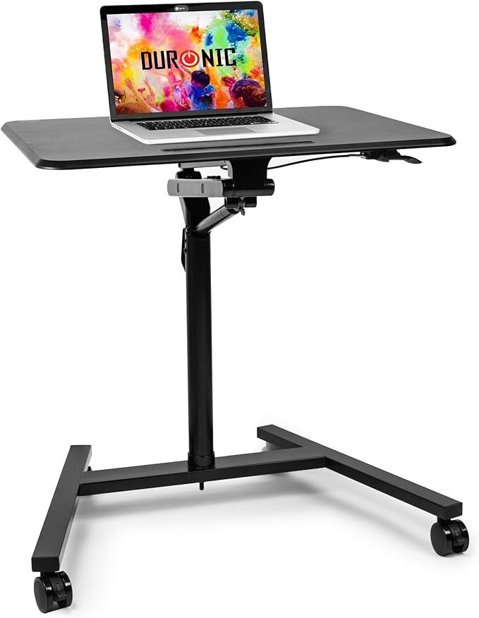 Adjustable Projector Laptop Stand on Wheels Sit Stand Mobile Workstation Desk