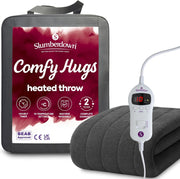 Electric Heated Throw Blanket Charcoal Grey 10 Heat Settings Timer Fleece 130x16