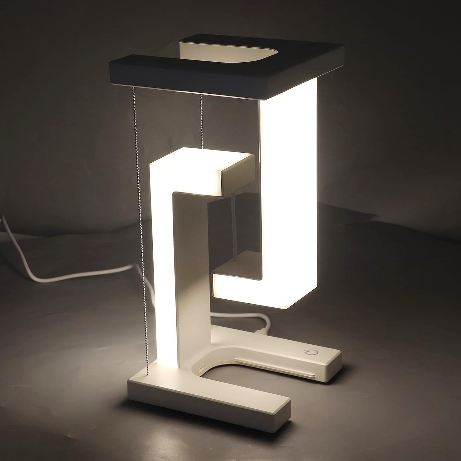 Magnetic Levitation Desk Lamp White 3-Level Stepless Dimming Touch LED