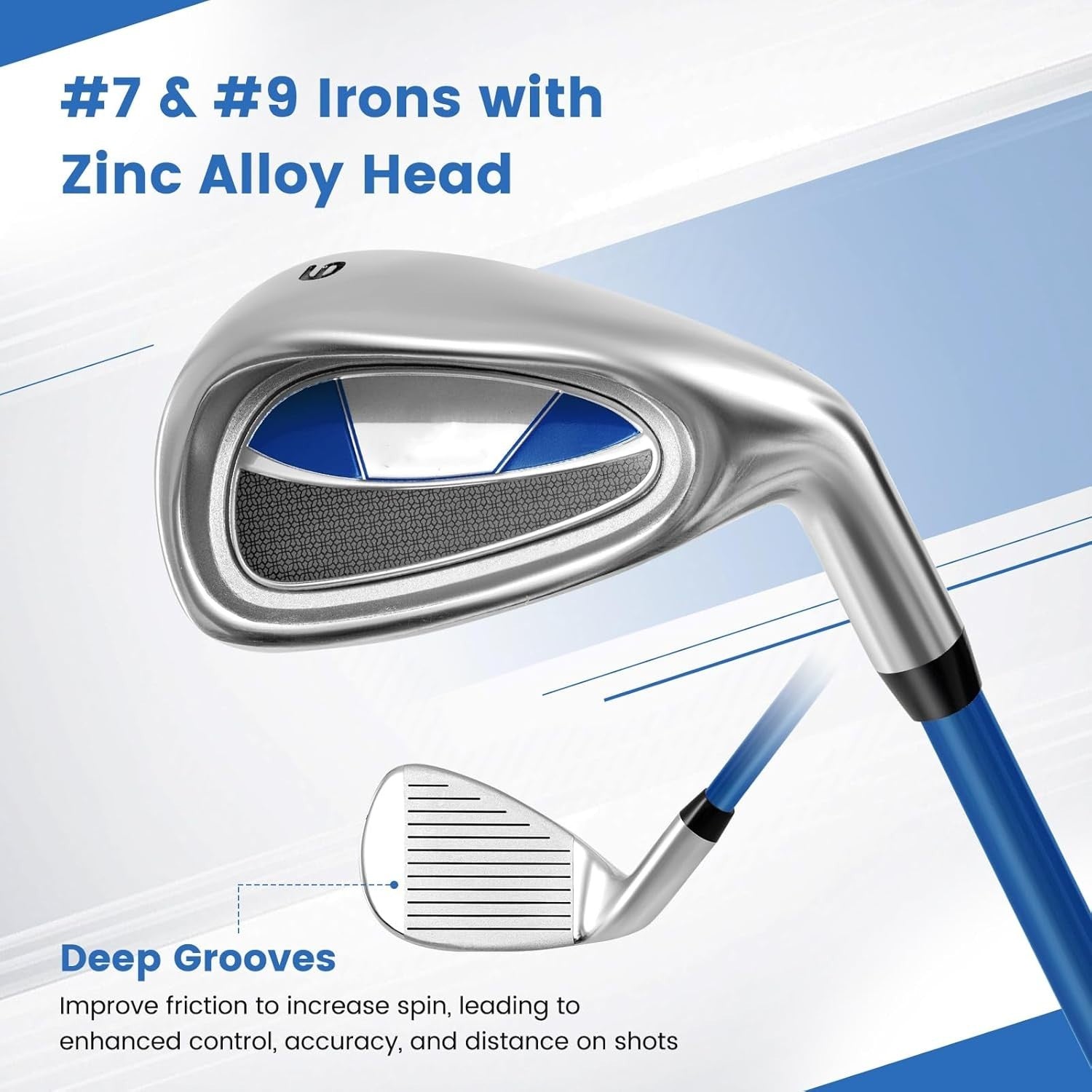 Junior Golf Club Set Ages 8–10 Right Hand Fairway Irons Putter Stand Bag