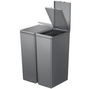 80L Double Kitchen Recycling Bin 2x40L Touch Lid Slim Grey