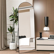 Arch Full Length Mirror 162x53cm Black Frame Wall Leaning Dressing Floor