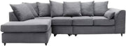 Luxury Jumbo 5-Seater L-Shape Sofa Grey Scatter Back Cushions Armrest