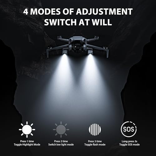 Mini 4 Pro Night LED Navigation Light Strobe Searchlight Drone Accessories