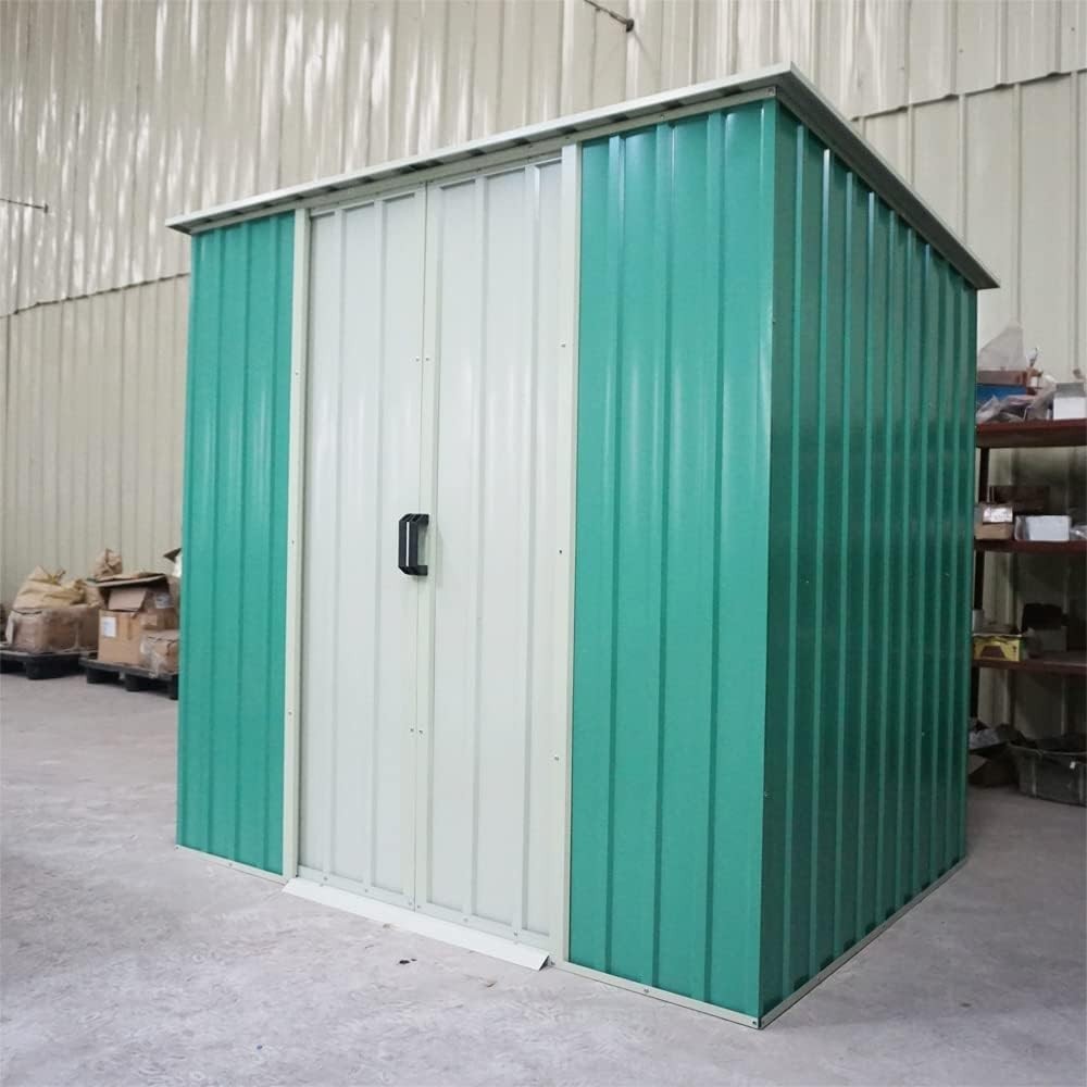Metal Garden Storage Shed 8x8ft Waterproof Outdoor Shed with Apex Roof Green