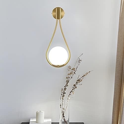 Vintage Gold Globe Wall Lights, 2PCS 5W LED for Bedroom & Living Room