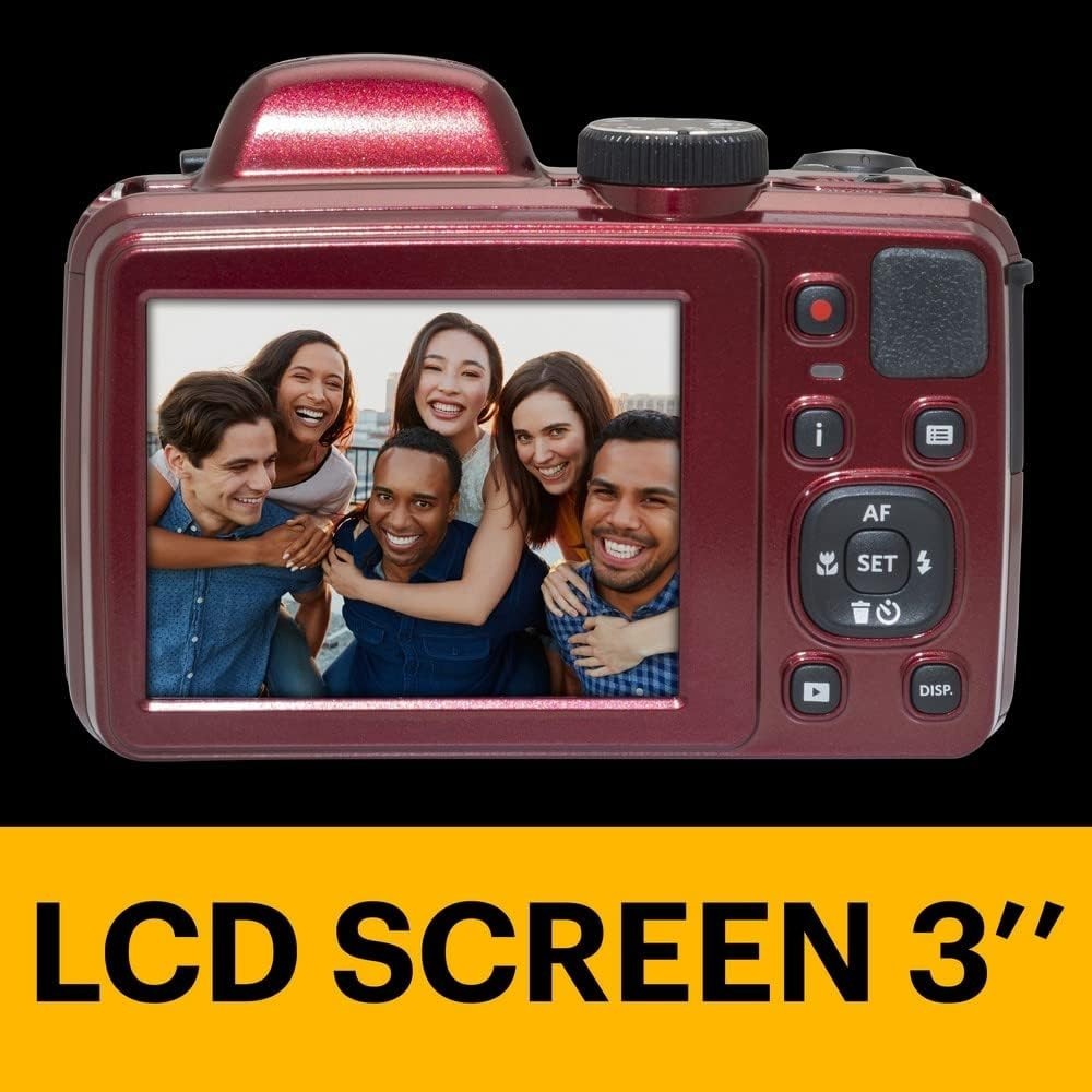 20MP Digital Bridge Camera 40X Zoom Wide Angle Full HD 1080P Red