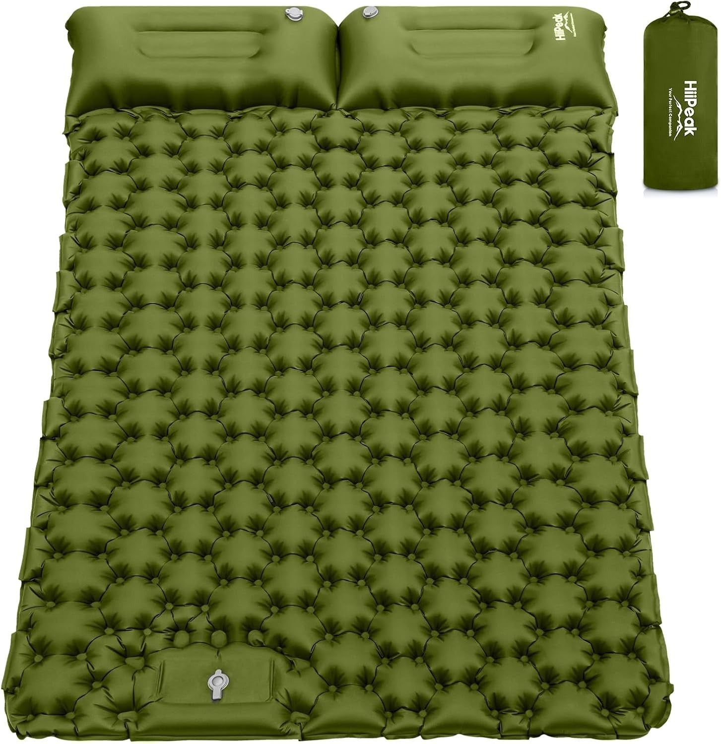 Double Inflatable Camping Mattress 203x68x10cm Ultralight with Pillow
