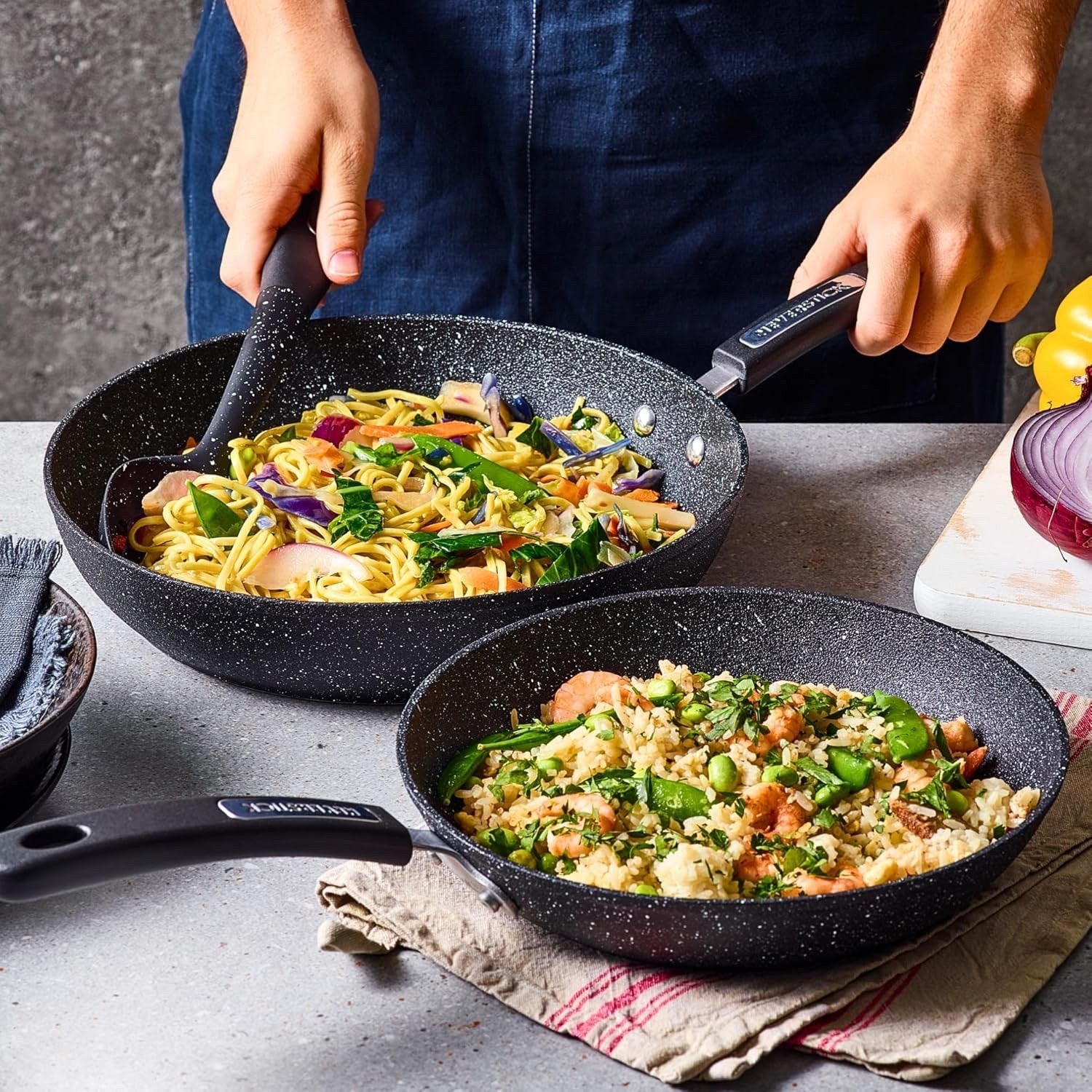 4+1 Pcs Non Stick Cookware Set PFOA Free Induction Safe Pots & Pans with Lids
