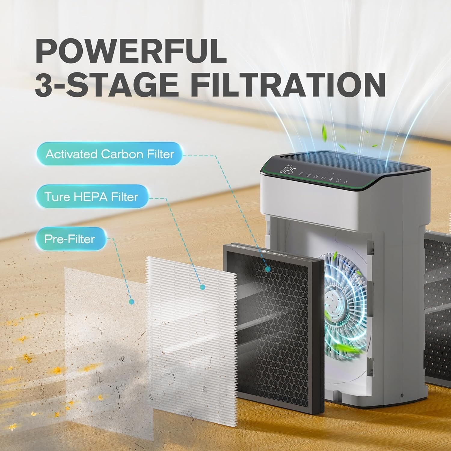 Large Room Smart Air Purifier 1690ft² HEPA WiFi Alexa PM2.5